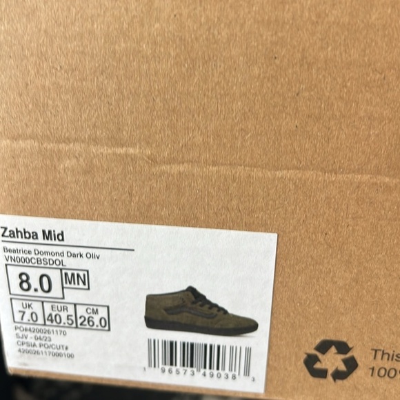 NEW Vans Zahba Mid X Beatrice Domond Shoe Men’s Size 8 - Picture 8 of 8